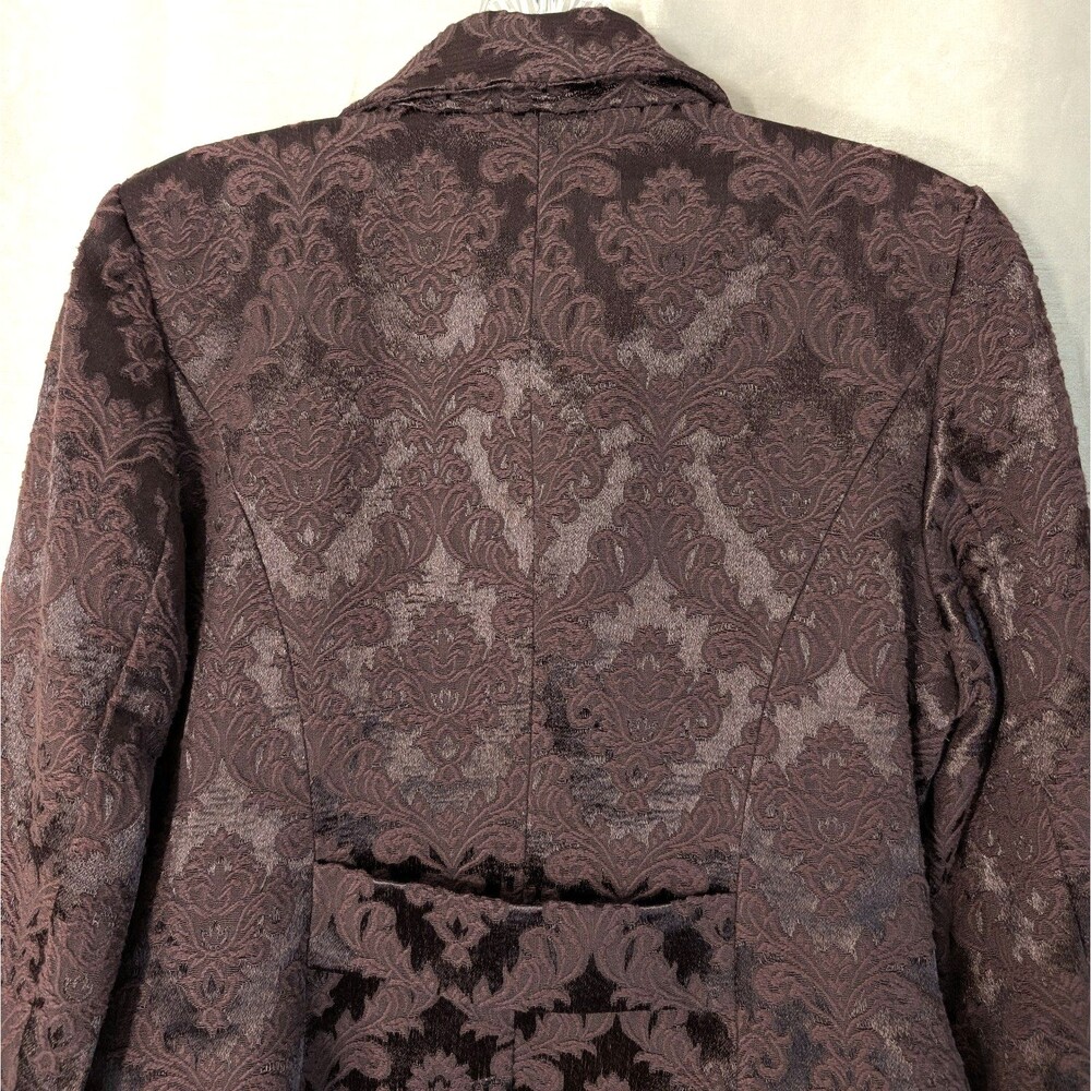 Apostrophe Women's Size 4 Brocade Satin Blazer Purple Whimsygoth Day to Evening - Picture 12 of 16